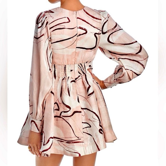 🌺🎉HP🎉🌺 NWT Aje Amelia Plunge Mini Dress Whimsical Dove - Picture 3 of 16